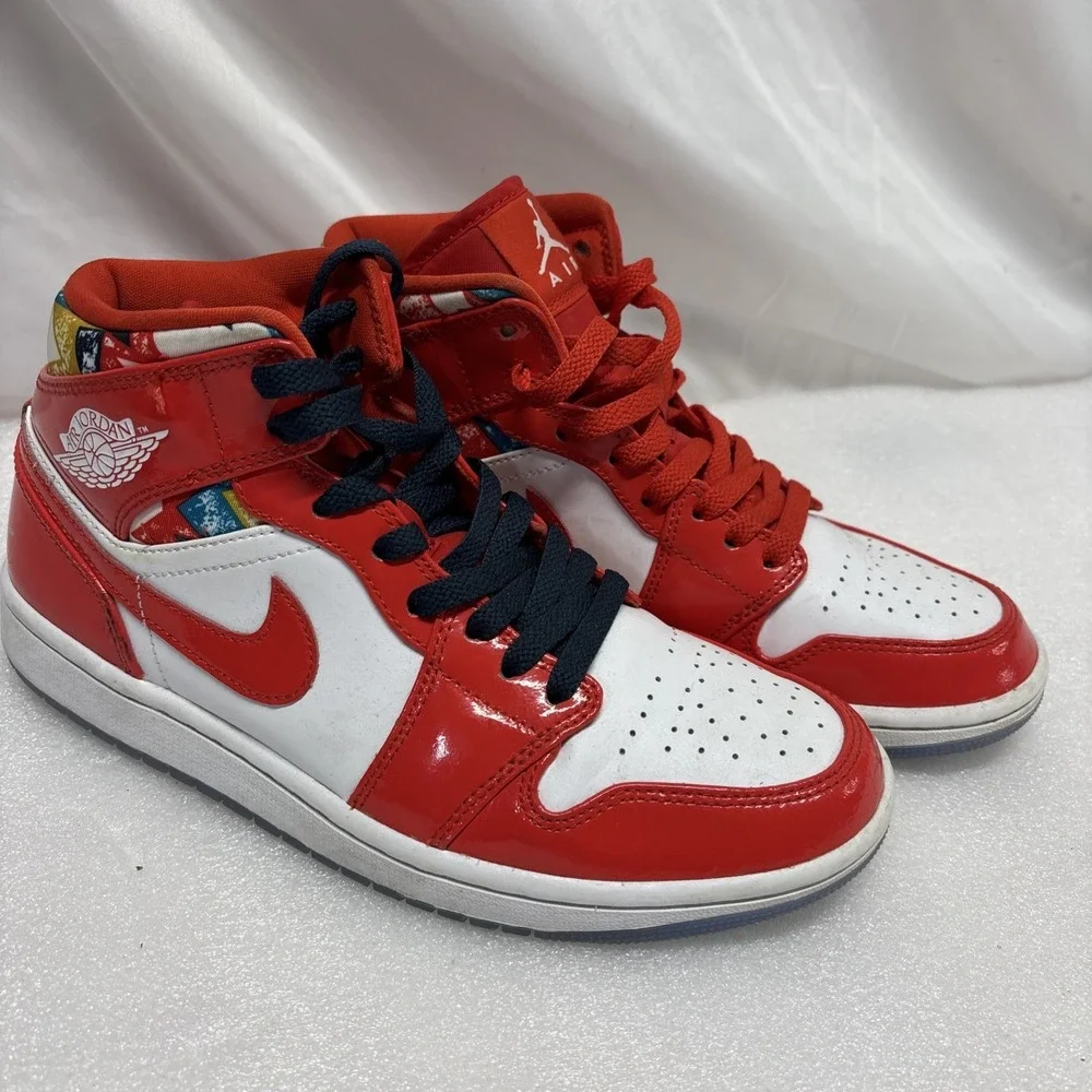 Nike Air Jordan 1 Mid SE Barcelona Sweater Chile Red White DC7294-600 Men's 7.5‎